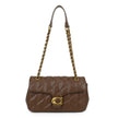 Quilted Chain Shoulder Bag with Flap Closure