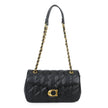 Quilted Chain Shoulder Bag with Flap Closure