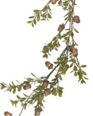 Acorn and Green Leaf Garland – Elegant Autumn Greenery Decor - Faux Plants & FlowersFaux Plants & Flowers - Lulu Loves Home