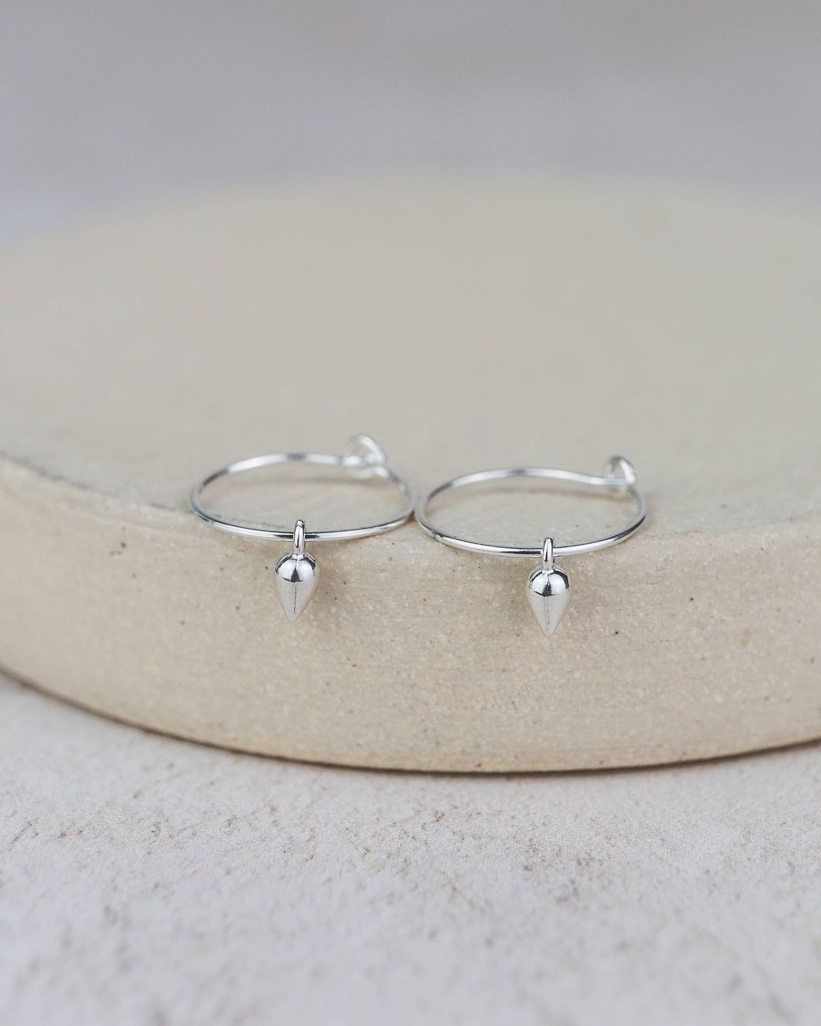 Sterling Silver Charm Hoop Earrings