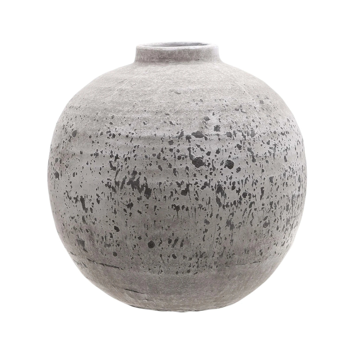Aegean Tiber Matt Neutral Stone Vase by Hill Interiors, showcasing a smooth, matte finish in neutral stone color.