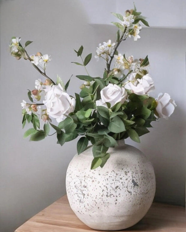 Aegean Tiber Matt Neutral Stone Vase - VasesVases - Lulu Loves Home