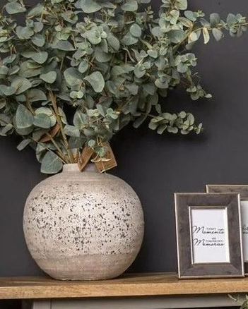 Aegean Tiber Matt Neutral Stone Vase