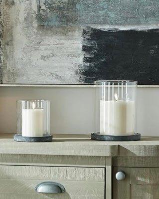 Amalfi Stone Charcoal Hurricane Candle Lantern - Home DecorHome Decor - Lulu Loves Home