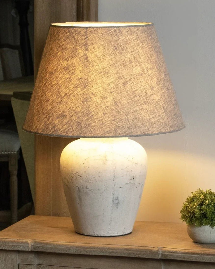 Amesbury Stone Natural Round Lamp - Medium - LightingLighting - Lulu Loves Home