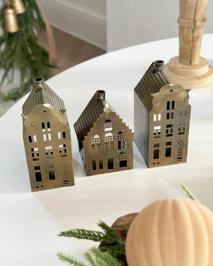 Antique Brass Candle House - Seasonal Decor - ChristmasSeasonal Decor - Christmas - Lulu Loves Home