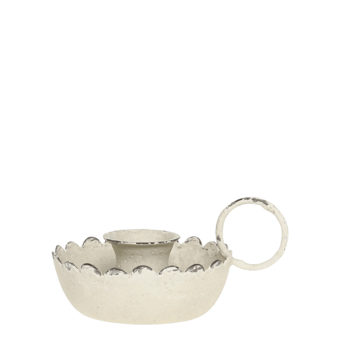 Antique Cream Short Dinner Candle Holder - Home DecorHome Decor - Lulu Loves Home