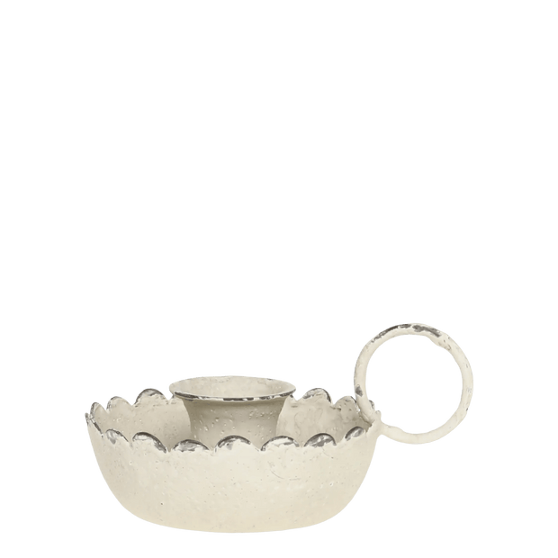 Antique Cream Short Dinner Candle Holder - Home DecorHome Decor - Lulu Loves Home