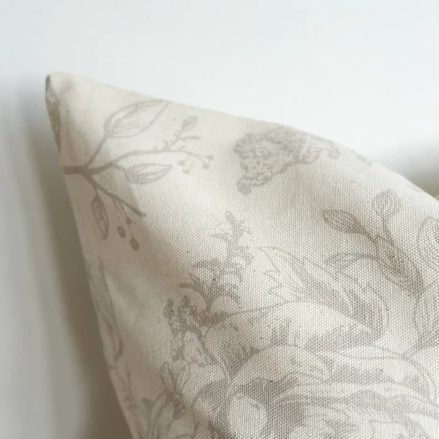 Aria Greige Bird Print Luxury Cotton Cushion Cover - Soft FurnishingsSoft Furnishings - Lulu Loves Home