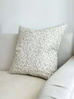 Aria Greige Leaf Print Luxury Cotton Cushion Cover - Soft FurnishingsSoft Furnishings - Lulu Loves Home