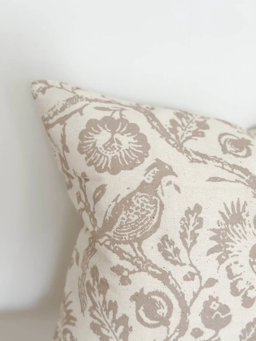Aria Neutral Beige Country Floral Print Cotton Cushion Cover - Soft FurnishingsSoft Furnishings - Lulu Loves Home