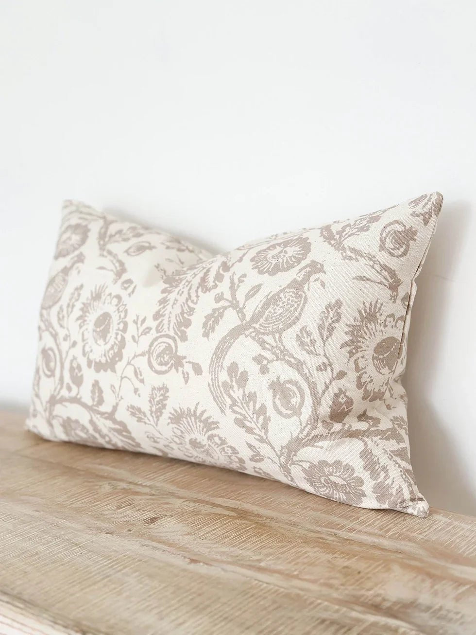 Aria Neutral Beige Country Floral Print Cotton Cushion Cover - Soft FurnishingsSoft Furnishings - Lulu Loves Home