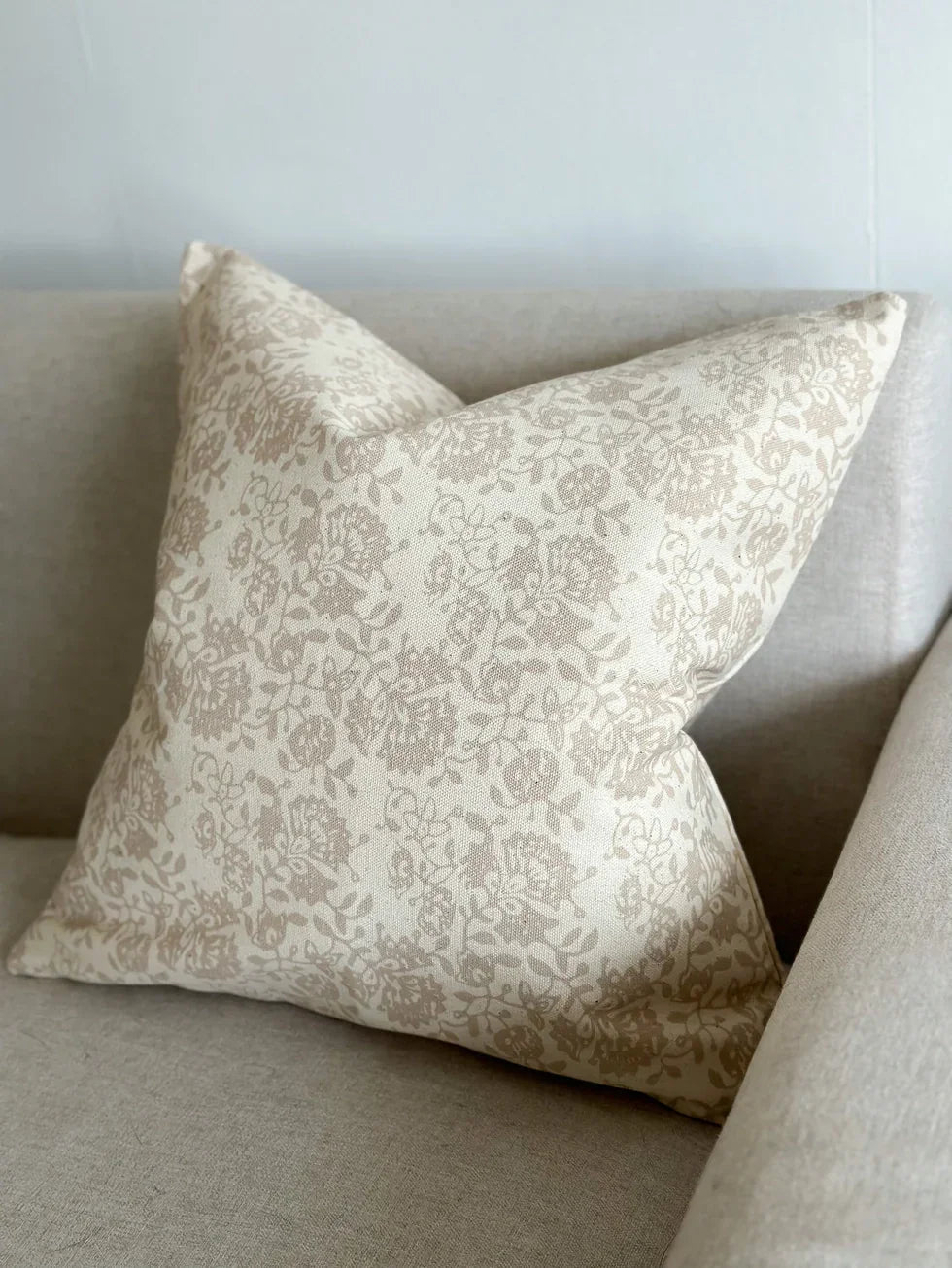 Aria Neutral Beige Floral Print Cushion Cover - Soft FurnishingsSoft Furnishings - Lulu Loves Home