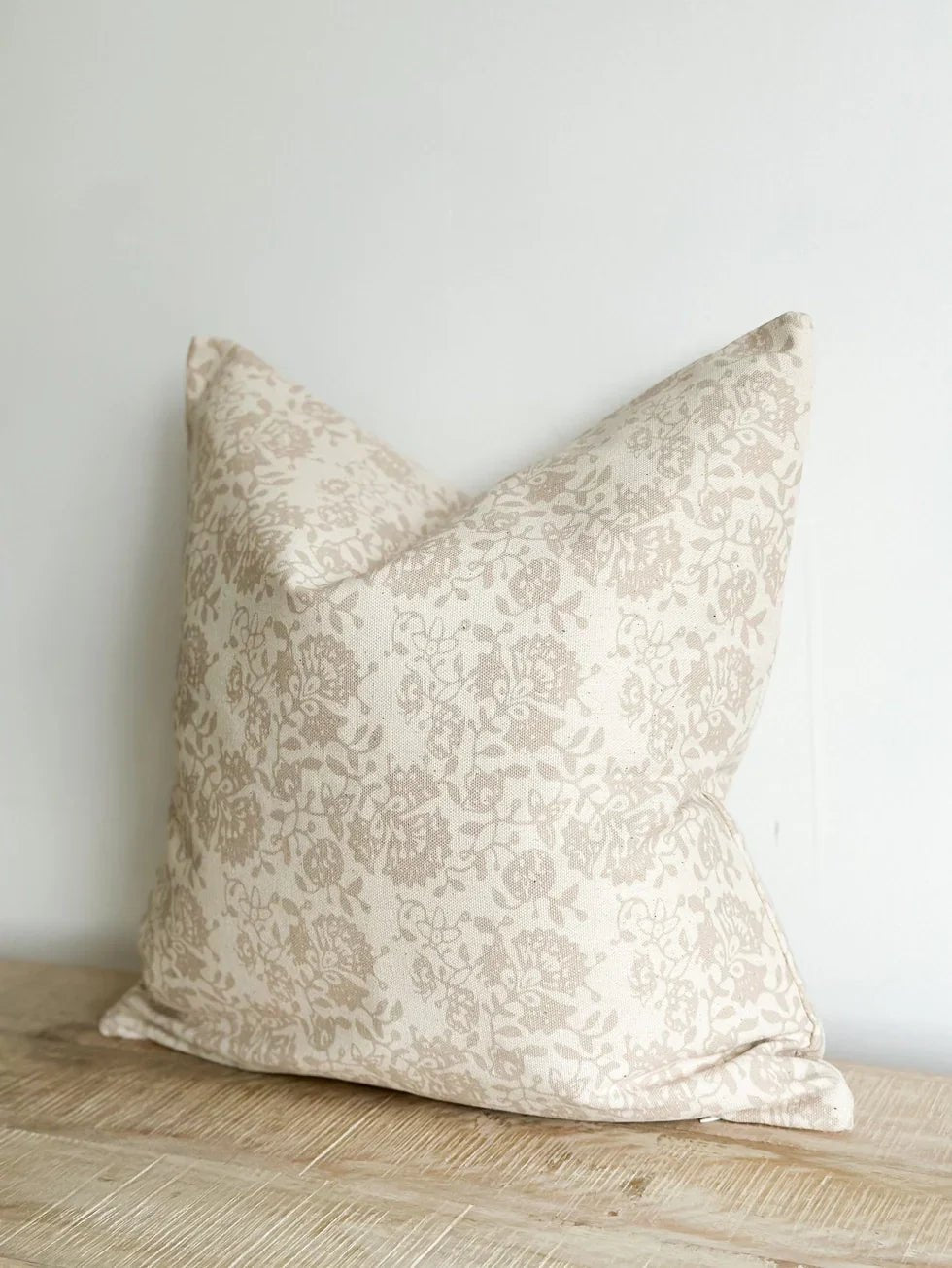 Aria Neutral Beige Floral Print Cushion Cover - Soft FurnishingsSoft Furnishings - Lulu Loves Home