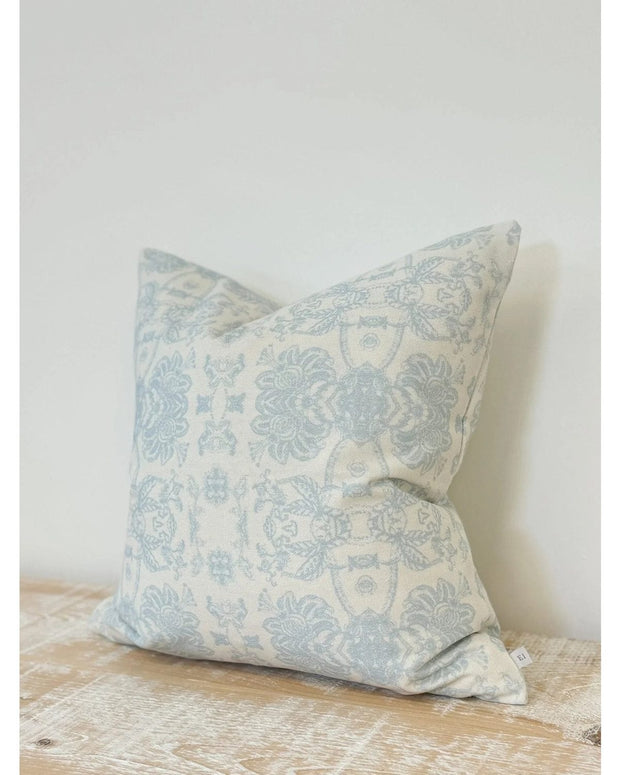 Aria Ocean Blue Print Luxury Cotton Cushion Cover - Soft FurnishingsSoft Furnishings - Lulu Loves Home