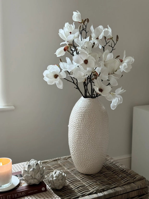 Artificial Classic White Magnolia Branch Stem - Faux Plants & FlowersFaux Plants & Flowers - Lulu Loves Home