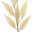 Close-up of pointed cream leaves and delicate veining on the artificial tall cream leaf stem.