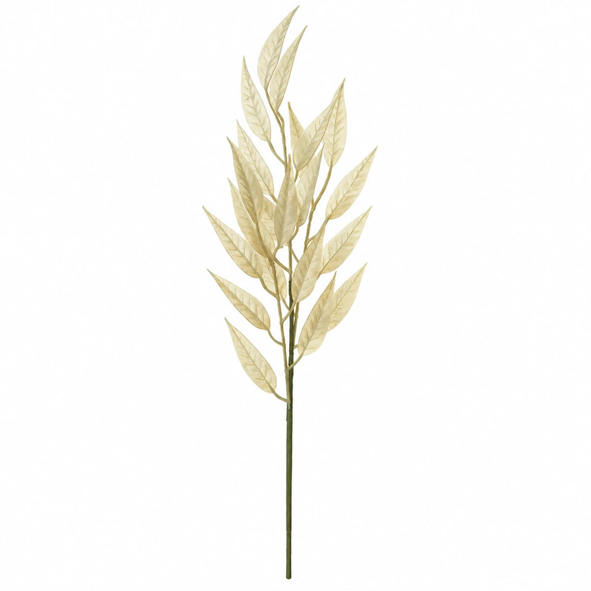 Single 85cm artificial tall cream leaf stem shown in full on a white background.