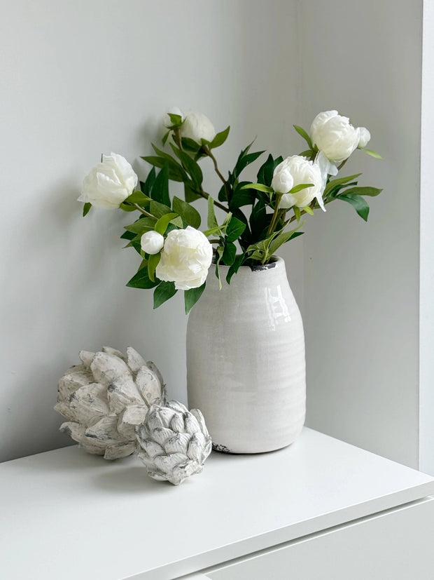 Artificial Luxury White Double Peony Flower Stems - Faux Plants & FlowersFaux Plants & Flowers - Lulu Loves Home
