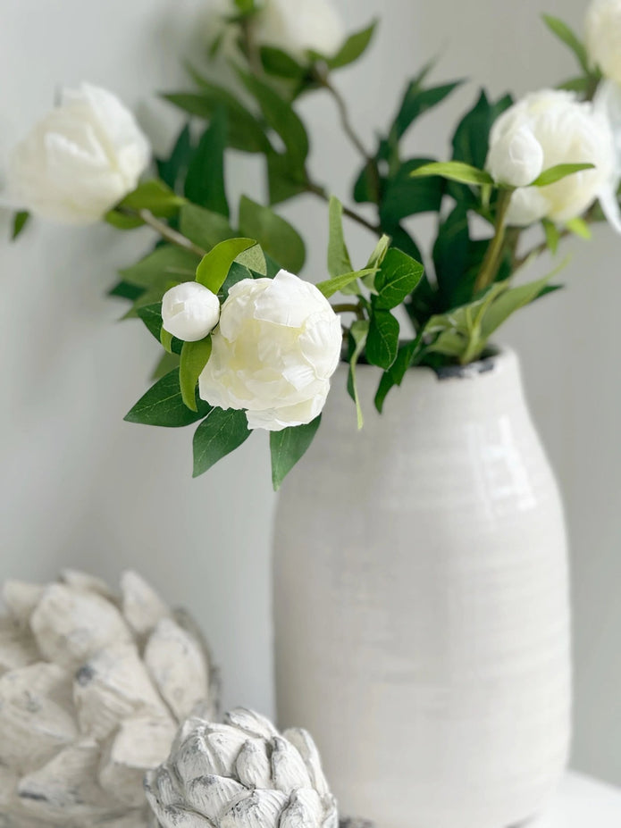 Artificial Luxury White Double Peony Flower Stems - Faux Plants & FlowersFaux Plants & Flowers - Lulu Loves Home