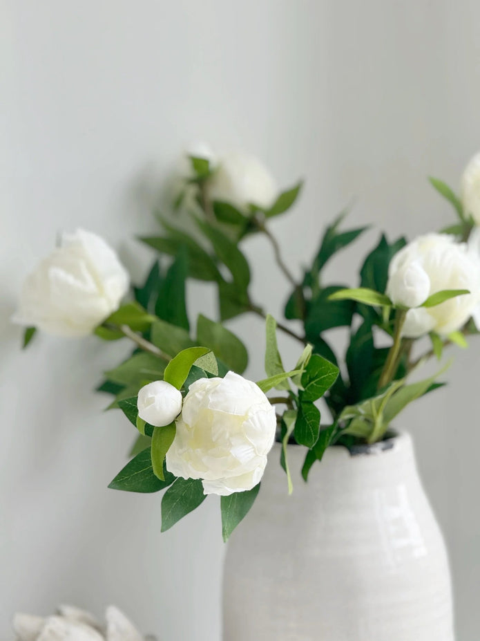Artificial Luxury White Double Peony Flower Stems - Faux Plants & FlowersFaux Plants & Flowers - Lulu Loves Home
