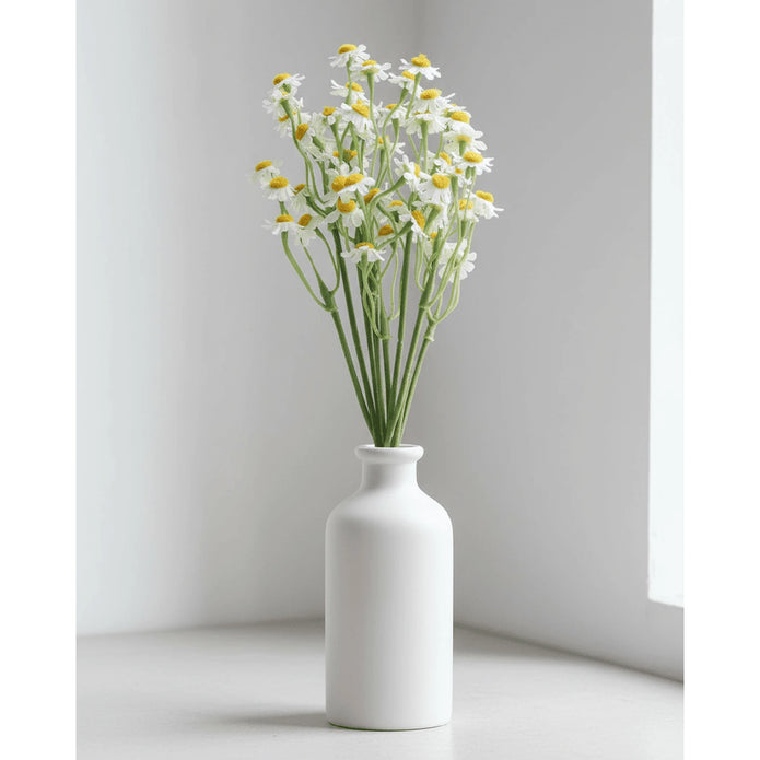 Artificial mini daisy flower bunch by Gisela Graham, realistic yellow and white daisy bunch for home decor or craft projects.
