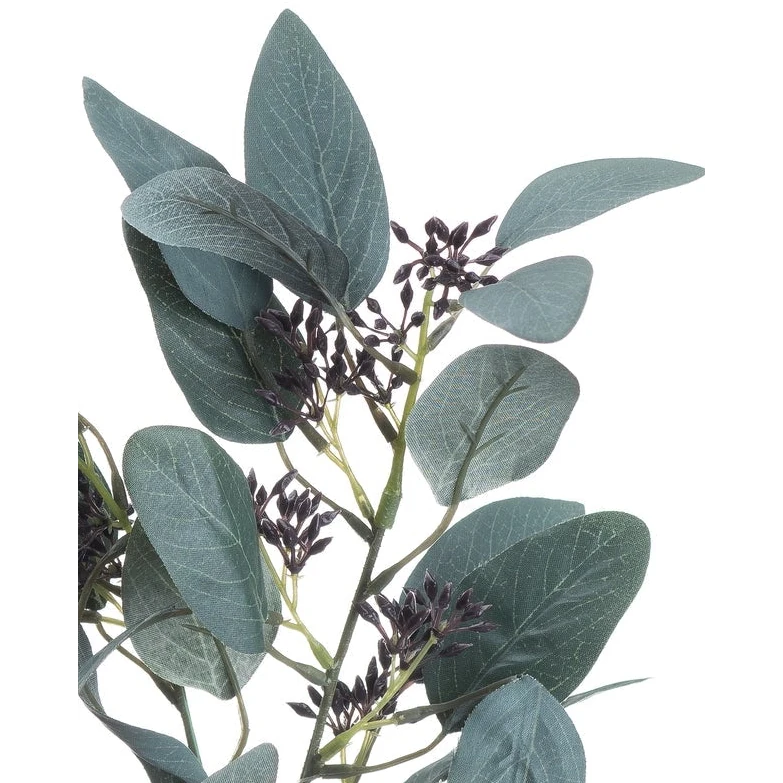 Artificial Seaded Eucalyptus Stem from Hill Interiors, showcasing realistic green eucalyptus leaves with seeded accents in a natural arrangement.