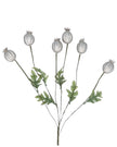 Artificial Silver Poppy Head Stem - Seasonal Decor - ChristmasSeasonal Decor - Christmas - Lulu Loves Home