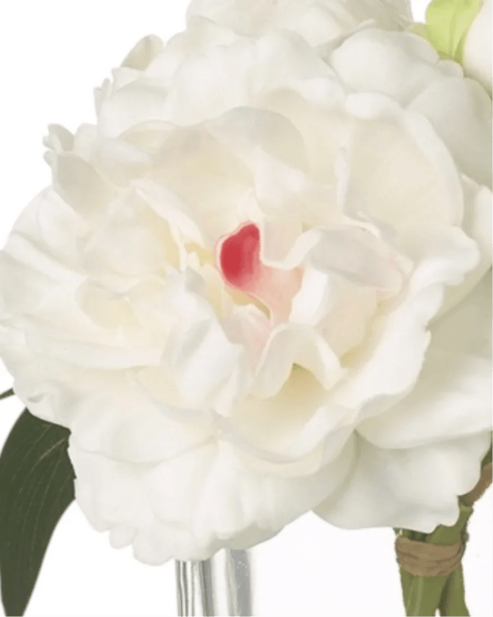 Artificial Soft White And Pink Magnolia Flower Arrangement In Glass Vase - Faux Plants & FlowersFaux Plants & Flowers - Lulu Loves Home