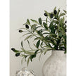 Artificial Standard Olive Stem, close-up of the green olive leaves and dark fruit