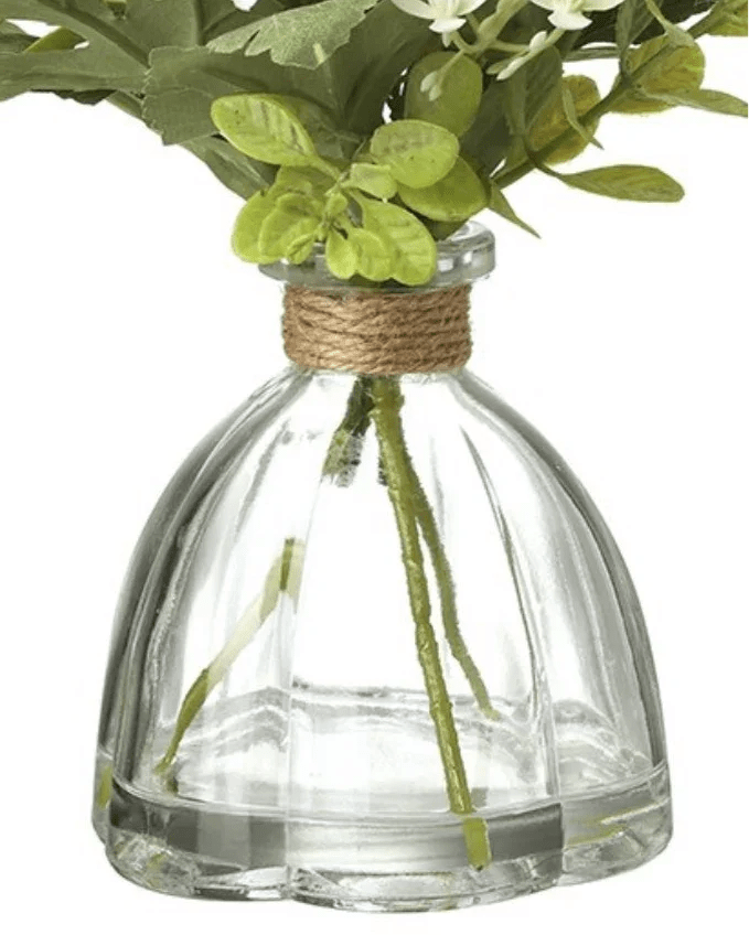 Artificial White Flower Arrangement In Glass Vase - Faux Plants & FlowersFaux Plants & Flowers - Lulu Loves Home