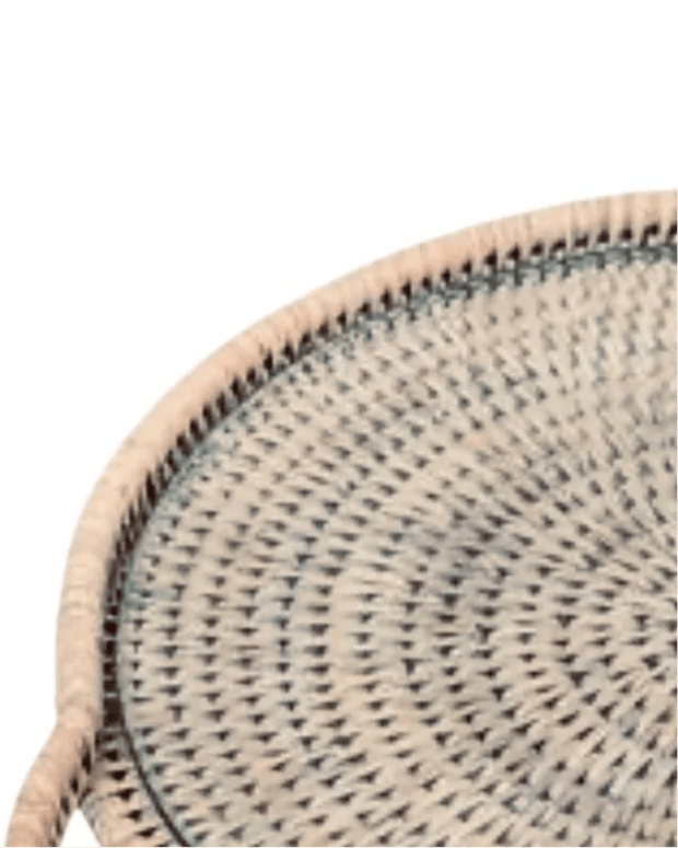 Artisan Weave - Rattan Round Glass Plate - Home DecorHome Decor - Lulu Loves Home