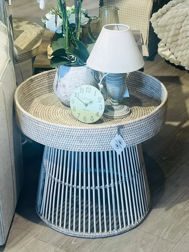 Artisan Weave - Rattan Round Side Table - Home DecorHome Decor - Lulu Loves Home