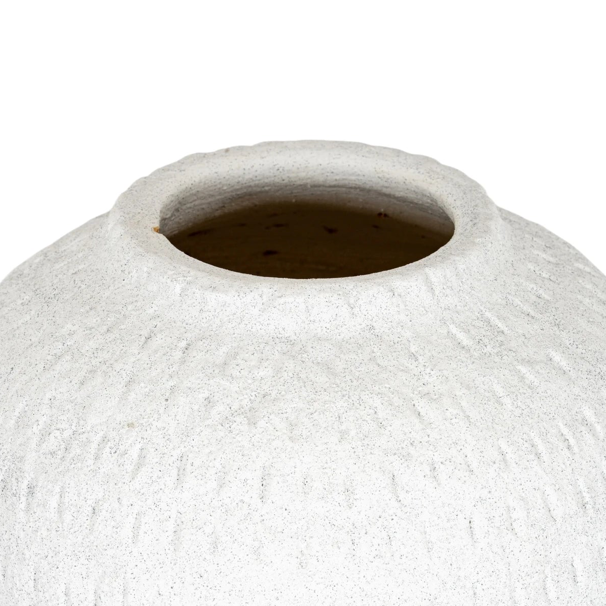 Ashen White Matt Round Vase