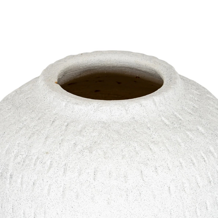 Ashen White Matt Round Vase