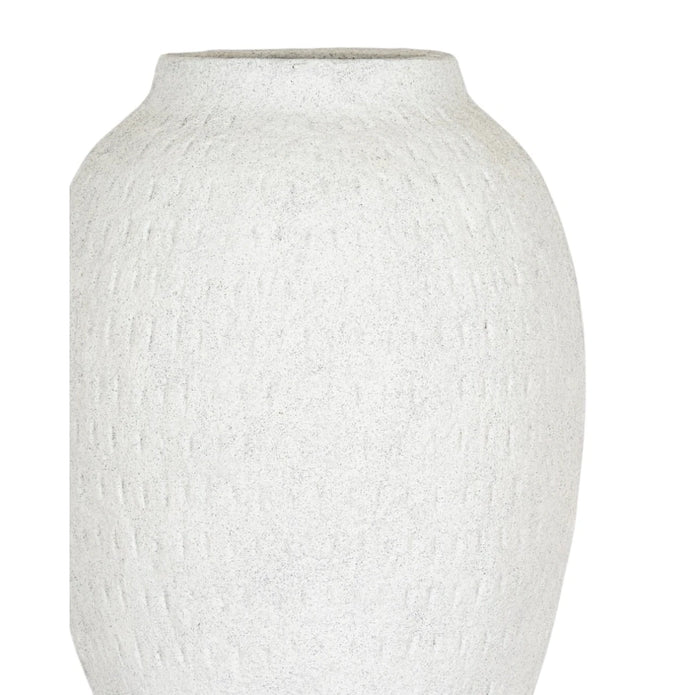 Ashen white matte tall vase by Hill Interiors, featuring a sleek, modern design with smooth surface and elegant shape.