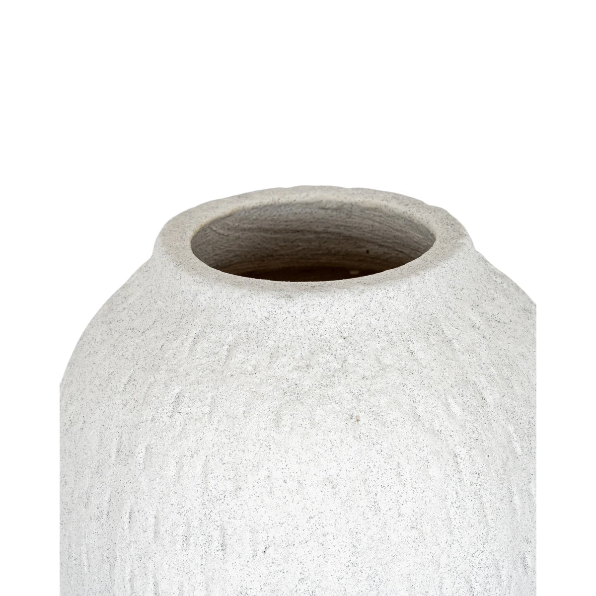 Ashen white matte tall vase from Hill Interiors, showcasing a sleek ceramic design suitable for modern home decor.