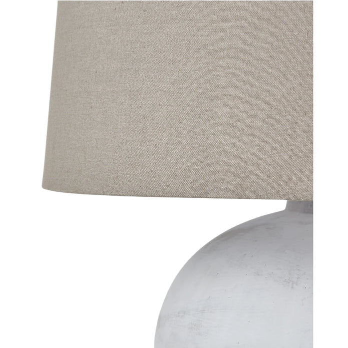 Athena extra large ribbed stone lamp by Hill Interiors, 82cm tall, with textured surface and modern lighting design.
