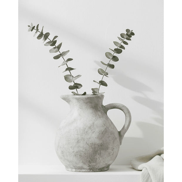 Athena Matt Neutral Stone Round Jug, Hill Interiors vase with smooth matte finish and classic round shape, suitable for home decor.