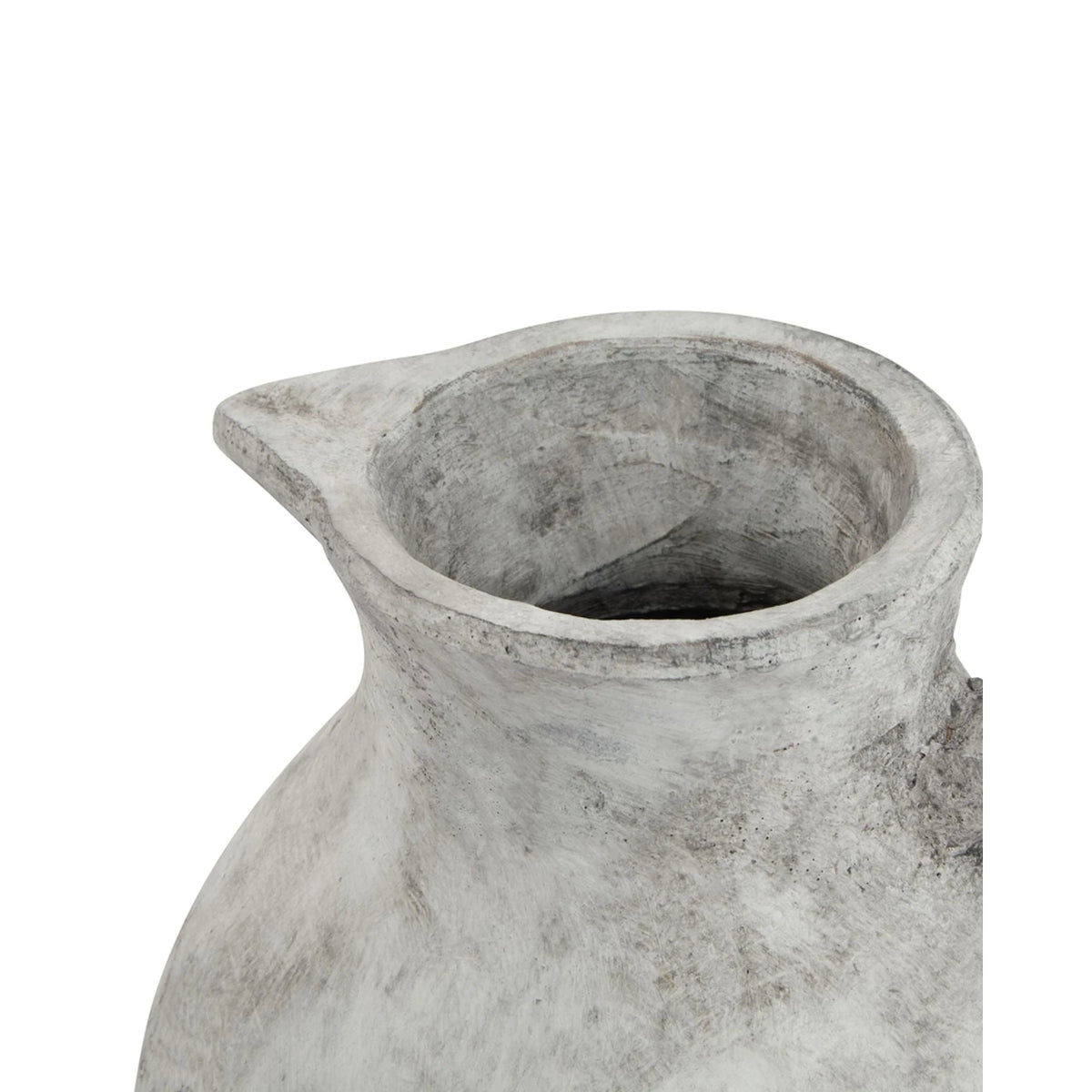 Neutral stone round ceramic vase by Hill Interiors, Athena Matt design, ideal for decorative floral arrangements.