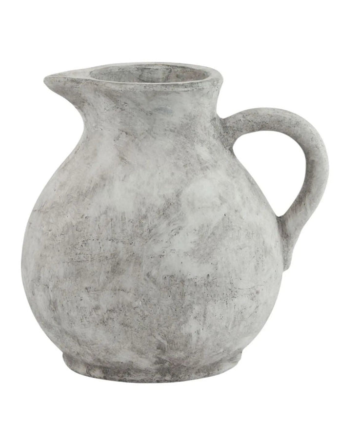 Athena Matt Neutral Stone Round Jug - VasesVases - Lulu Loves Home