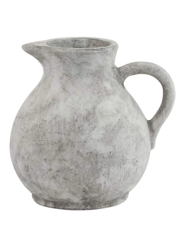 Athena Matt Neutral Stone Round Jug - VasesVases - Lulu Loves Home