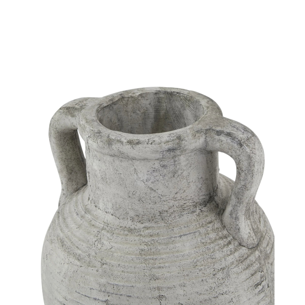 Neutral stone Athena Amphora Vase by Hill Interiors with classic, elegant shape and textured surface, perfect for home decor.