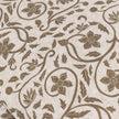 Beige Linen Filigree Printed Ruffle Cushion Cover