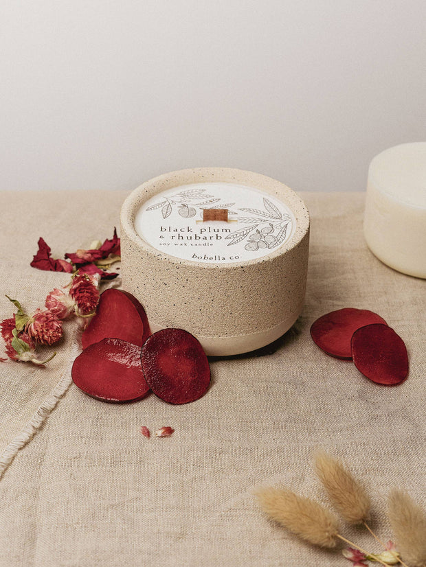 Soy Wax Candle - Black Plum & Rhubarb