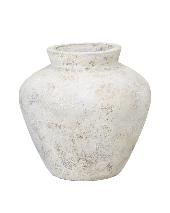 Baku Matt White Rustic Vase Pot - VasesVases - Lulu Loves Home