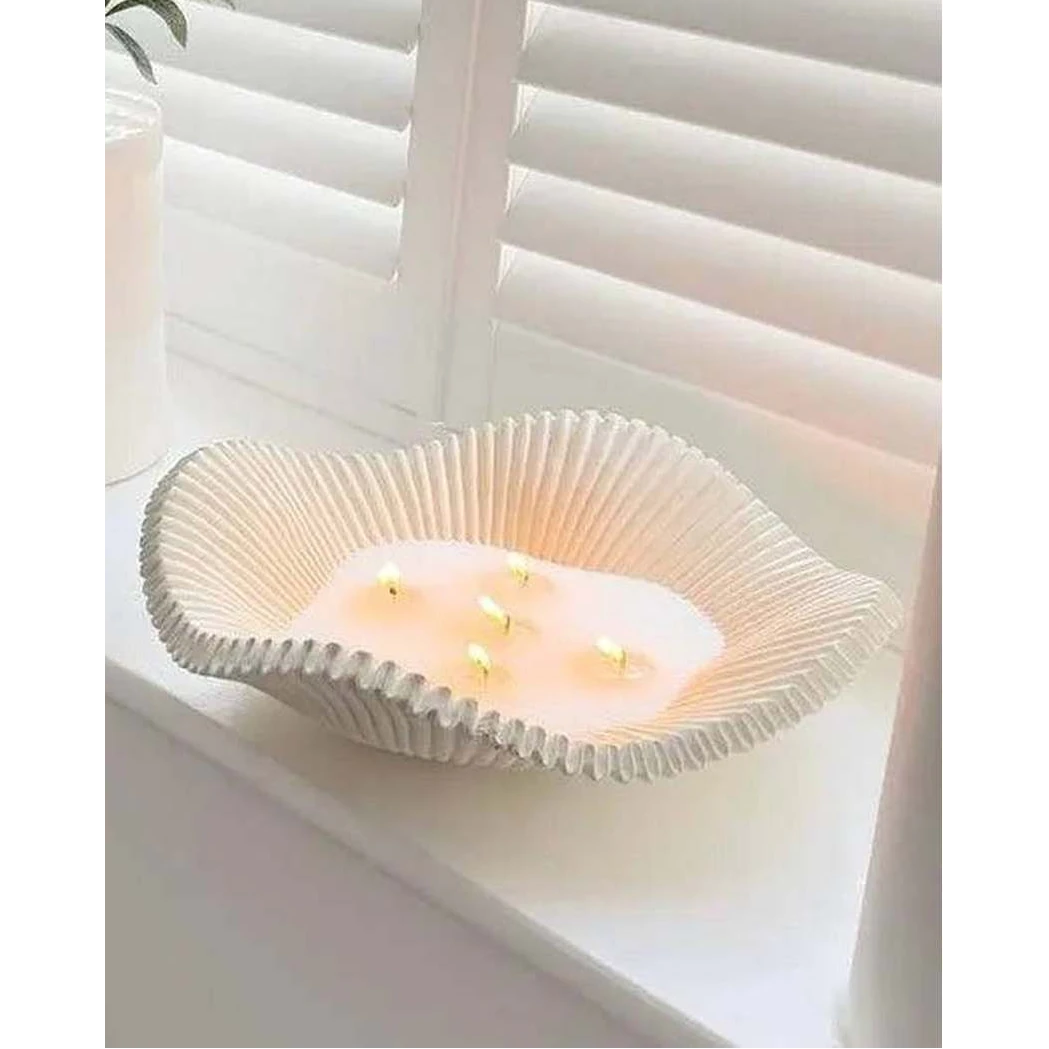 Large scalloped wavy decorative bowl by Gallery Direct, perfect for home decor, featuring a stylish, artistic design.
