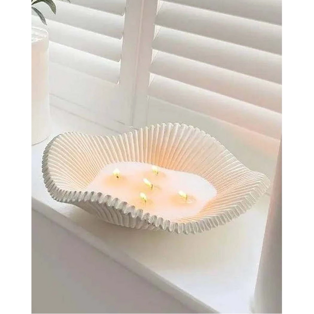 Large scalloped wavy decorative bowl by Gallery Direct, perfect for home decor, featuring a stylish, artistic design.