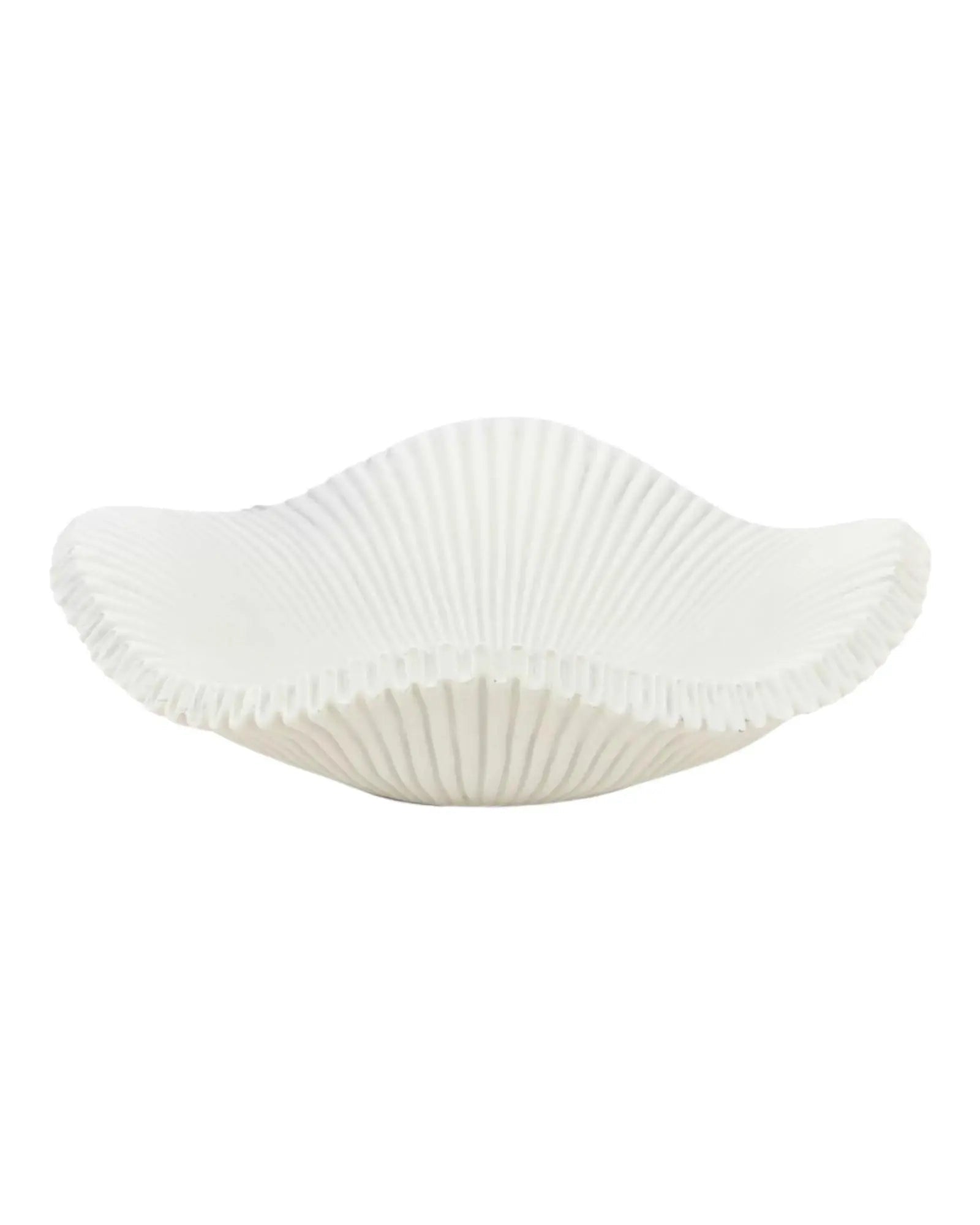 Barbuda Large Scalloped Wavy Decorative Bowl – Neutral Resin Tray - PRE ORDER LATE SEPT DELIVERY - Home DecorHome Decor - Lulu Loves Home