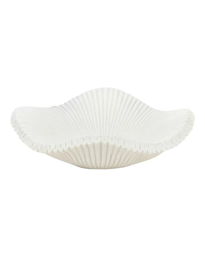 Barbuda Large Scalloped Wavy Decorative Bowl – Neutral Resin Tray - PRE ORDER LATE SEPT DELIVERY - Home DecorHome Decor - Lulu Loves Home